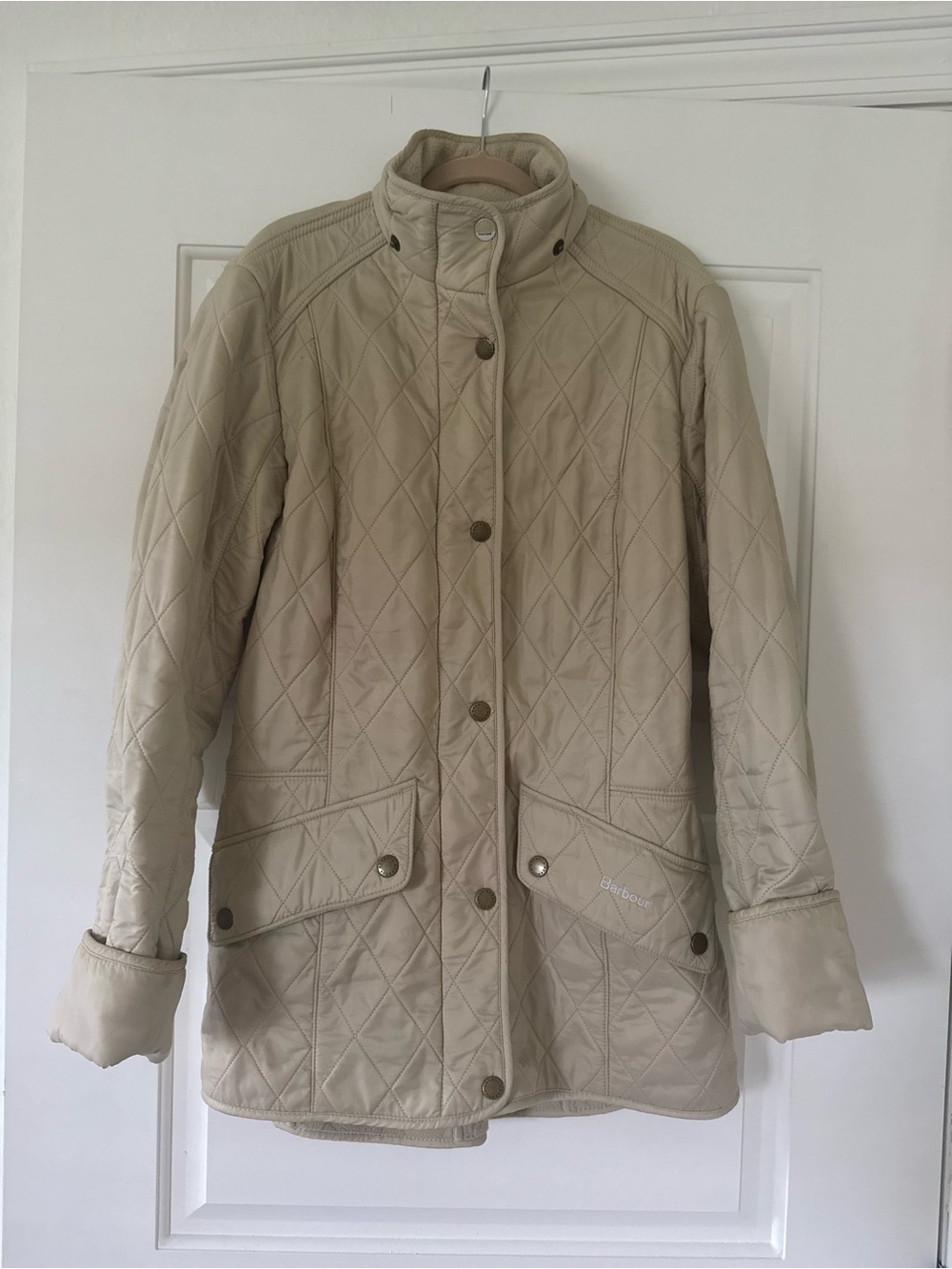Barbour Beige Quilted Utility Jacket